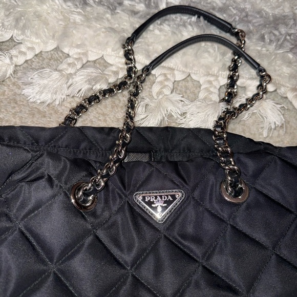 Prada Black Quilted Tote Bag - Picture 2 of 10